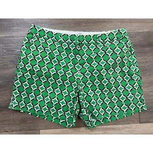 Crown And Ivy Shorts Green Geometric Preppy Resort Summer Plus 16W